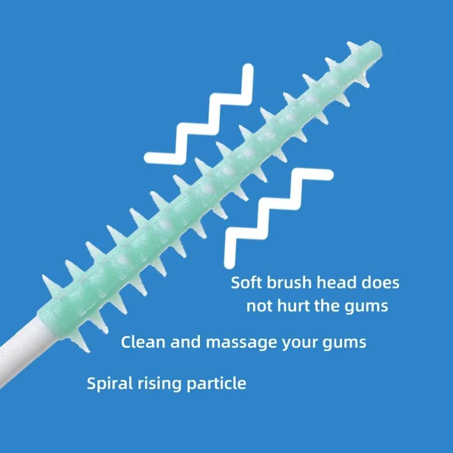 Silicone Toothpicks Threaded Interdental Brushes Dental Cleaning Tools Interdental Cleaning Toothbrushes Oral Hygiene Tools
