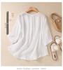 2023 Women's Literary Embroidery Cotton Linen Blouse - Summer Loose Pleated Pullover