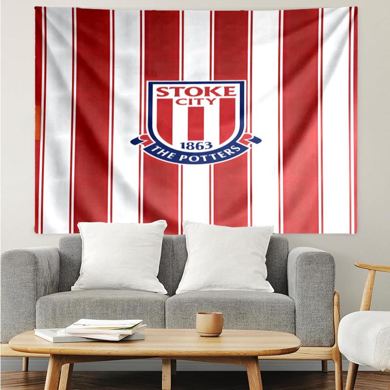 Stoke City F.C. Tapestry, Wall Hanging Tapestry, Pattern Tapestry for Dorm Bedroom Living Room Wall Art Photography Backdrop