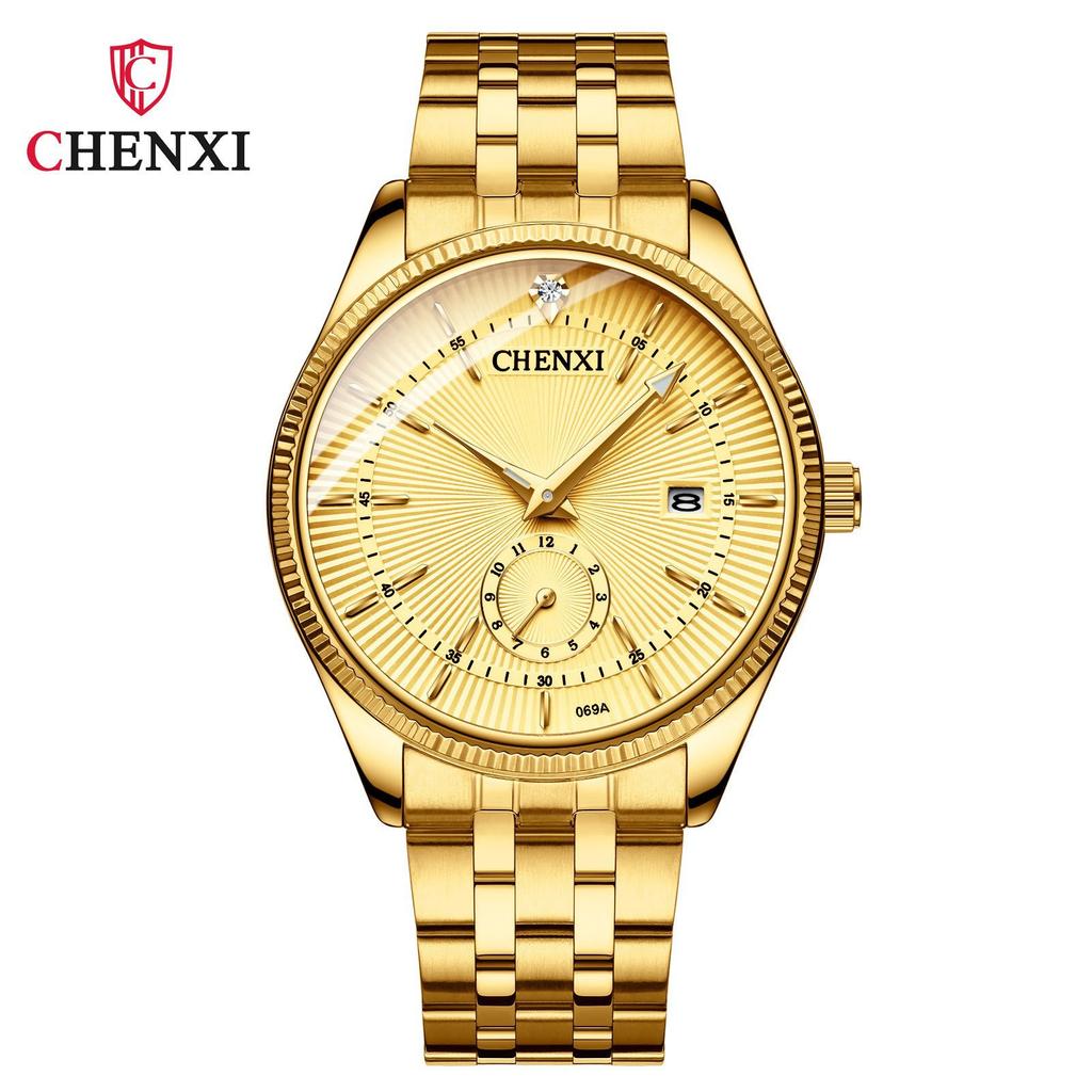 Dawn Couple Watch All Gold Couple Watch Two And A Half Calendar Men And Women Quartz Watch