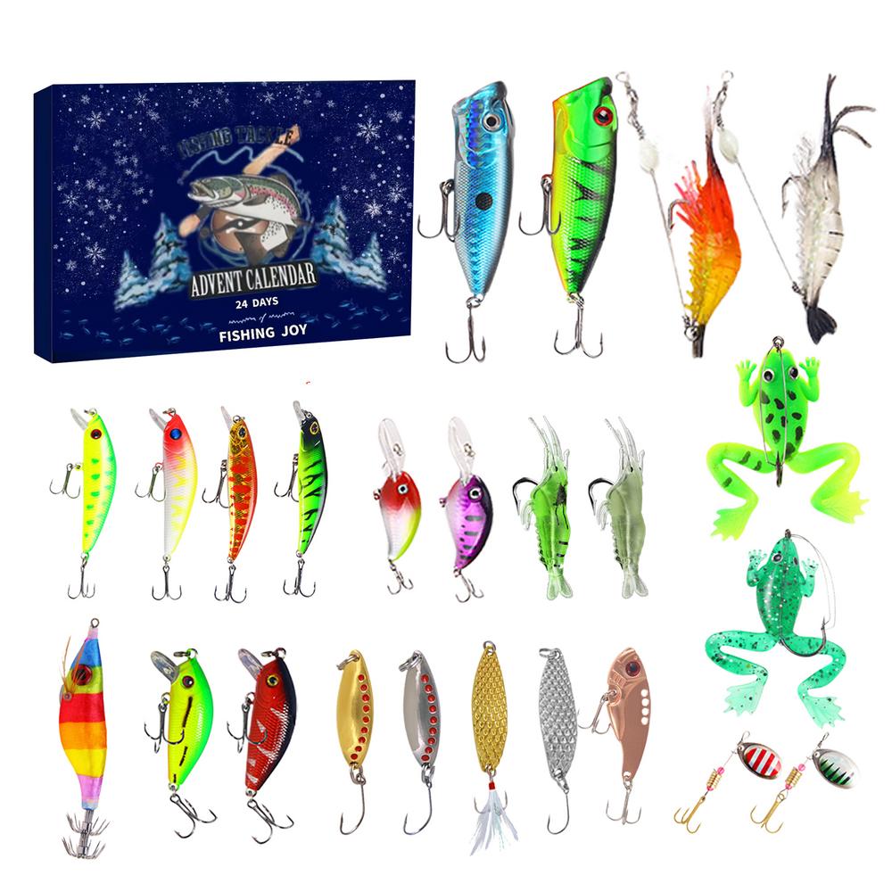

Fishing Lure Christmas Countdown Calendar 2024 Fishing Lures Advent Calendar for Christmas Realistic Design Fishing Accessories m