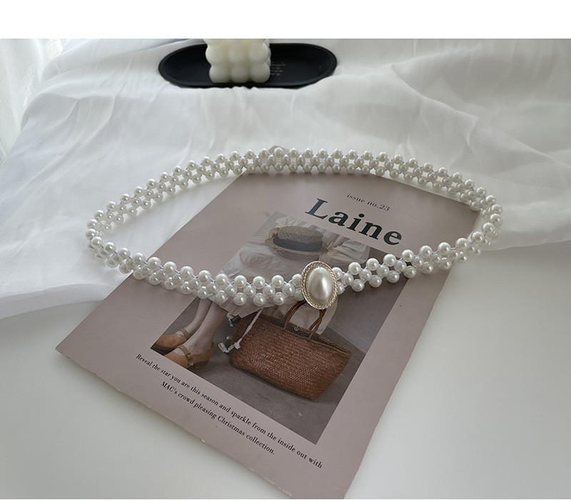 Korean Elegant Style Pearl Waist Chain For Women With Glamorous Accents Rhinestone