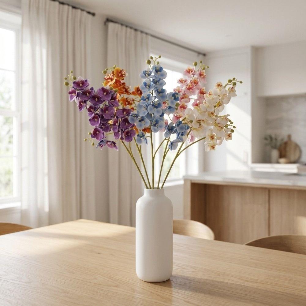 21 Heads Artificial Phalaenopsis Branches Real Touch Fake Mini Flowers  Dining Table
