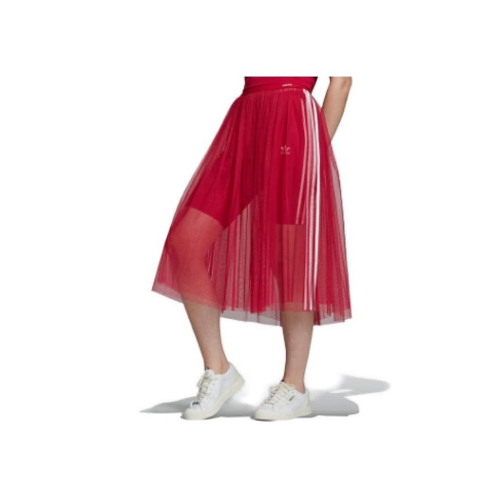 Adidas Originals Trefoil Solid Midi Skirt Women Skirt Red DV0851