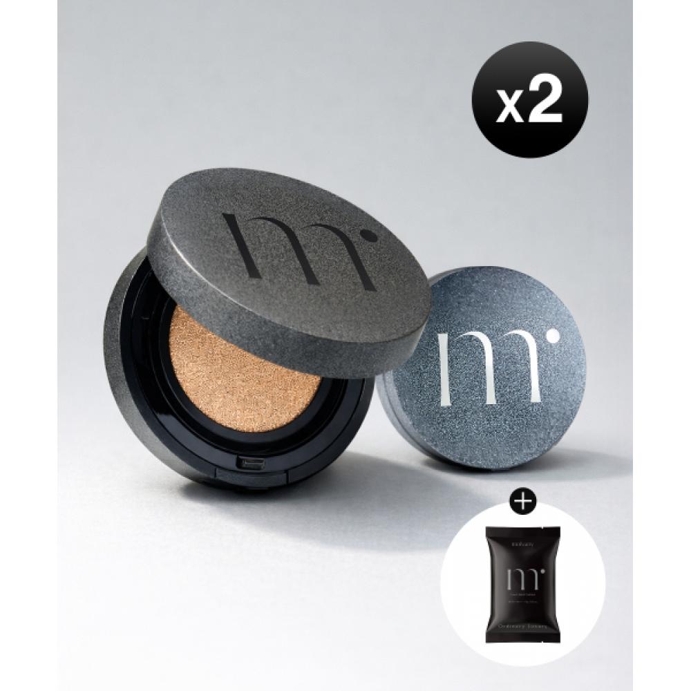 Molvany [2 Pack] Molvany Glow Cover Slick Cushion  1 Main Item+1 Refill GLOW 01 PORCELIN/Cover 01 porcelain