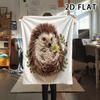 1Pc Watercolor Hedgehog Print Flannel Blanket,High quality Comfortable for All Seasons,Home Decor,Warmth and Comfort,Perfect for Christmas Gifts