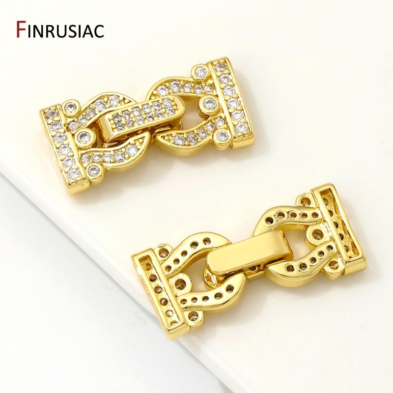 18K Gold Plated Brass Fasteners Closure Lock Clasps For DIY Handmade Needlework Beads Pearls Jewelry Making Findings