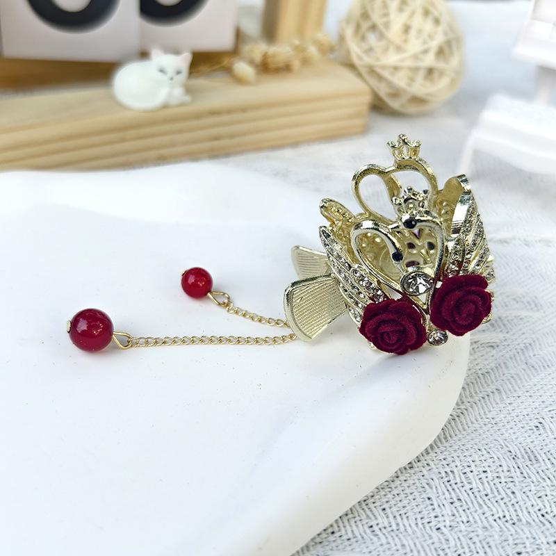 Luxury Alloy Rhinestone Hair Claw Clip for Women – Anti-Collapse Hold