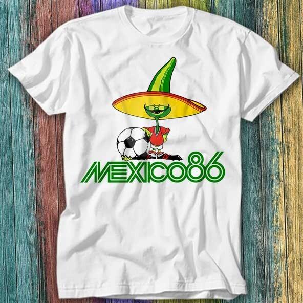 Mexico 86 World Cup Soccer 80s 90s Football Top Argentina T Shirt Top Tee 502