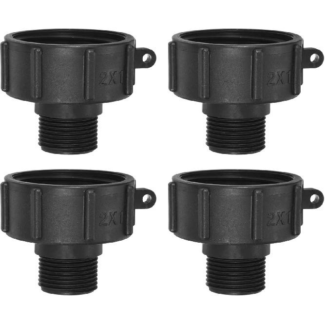 PATIKIL IBC Tote Adapter S60x6 Coarse Thread 1 BSP Male, 4 Pcs 275-330 Gallon Drain Plug Connector for Water Tank Garden Hose