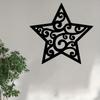 Metal Wall Art Swirling Star Sculpture Bohemian Space Theme Indoor Outdoor Decor Weather Resistant Iron Gift