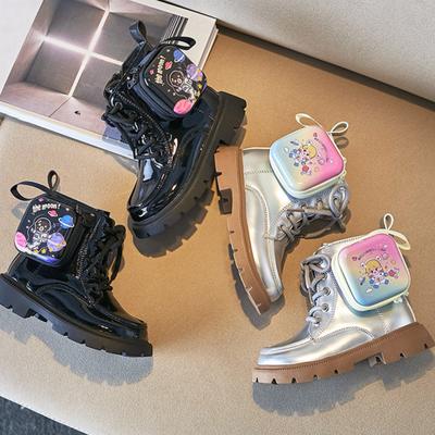 Girls Martine Boots Children Zipper Boots British Style Princess Short Boots Casual Non-slip Leather Shoes Soft Bottom Shoes