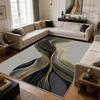 Moderner Luxus Gold gestreifter Wohnzimmerteppich Dekoration Zuhause Sofa Couchtische Flauschiger Großer Teppich Büro Rutschfeste Faltbare Matte