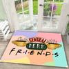 Dywanik z Logo Central Perk Mata z Nadrukiem Filiżanki Kawy Dywanik Tematyczny Serialu Friends Wycieraczka Wejściowa Tekst Powitalny Dekoracja Domu Do Wewnątrz i Na Zewnątrz