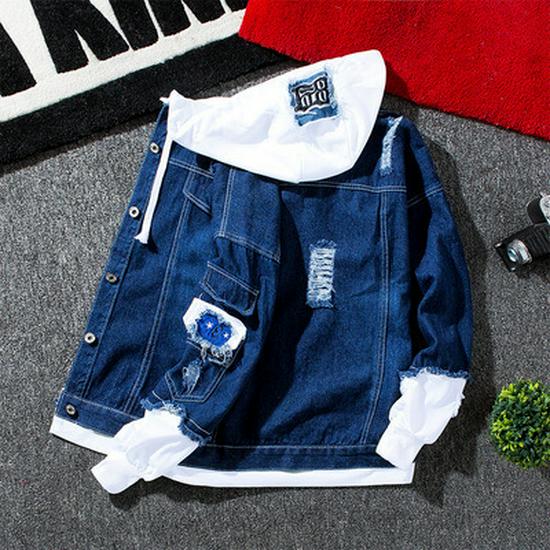 Men's 2020 Stylish Loose-Fit Korean Denim Jacket for Autumn and Winter
