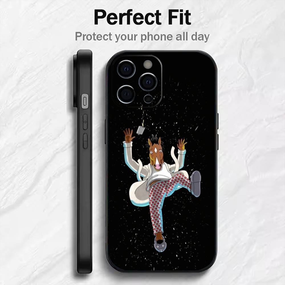 Depressiv Bojack Horse-Man Phone Case For iPhone17,16,15,14,13,12 Plus,Max Soft Silicone Black Cover