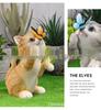 Kreatives solarbetriebenes Katzen-Garten-Nachtlicht-Ornament im amerikanischen Stil