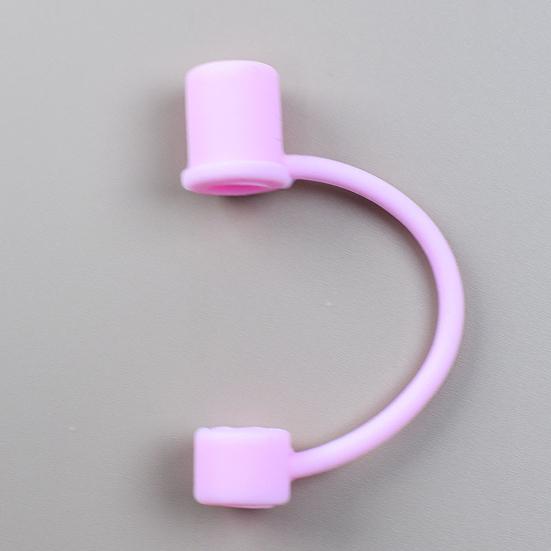 5Pcs Silicone Straw Cover for 8mm Large Diameter Straws Toppers U-Shaped Lanyard Straw Lid Dust-Proof Reusable Straw Protector for Glass Stainless