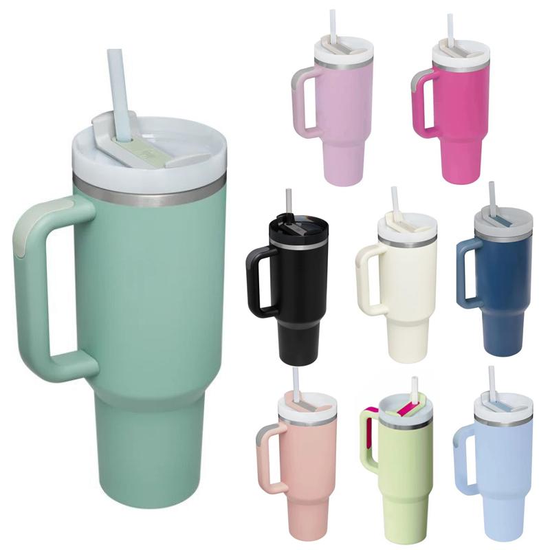 

40oz Tumbler with Handle Straw Thermos Bottle,Stainless ice cream cup Steel Cup Thermal Mug Keeps Cold and Heat Water Bottle 40oz