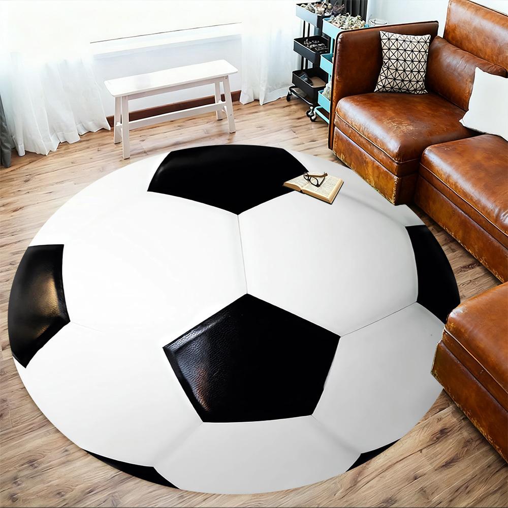 1pc soccer ball Round Chair mat Area Rug - Non-Slip, Floor Mat for Office, Bedroom, and Indoor Decor c1118049
