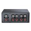 Vrttlkkfe RCA Estéreo Bidirecional Áudio 1 Saída ou 4 Saídas Jack Som Seletor Switcher de Áudio RCA de 4 Vias, Switch, 1 Entrada/4 Entradas/1 Canal L/R,