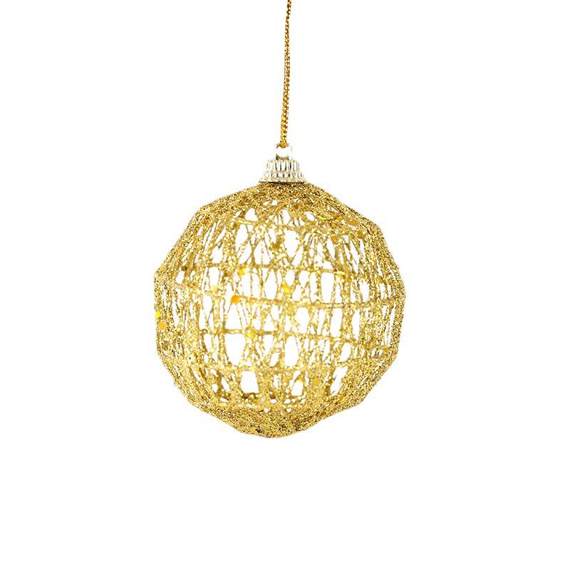 New Gold Wrought Iron Hollow Ball Ornaments for Christmas Tree