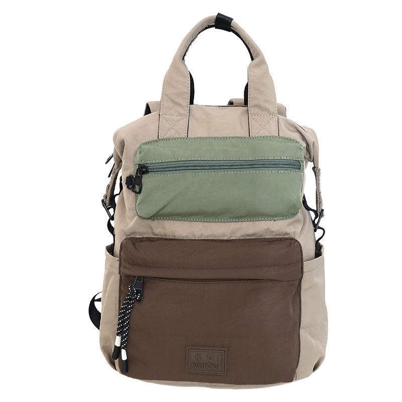 Schoolbag Autumn and Winter Casual Backpack Couple Outdoor Travel Mountaineering Backpack Korean Lightweight Contrasting Color Handbag