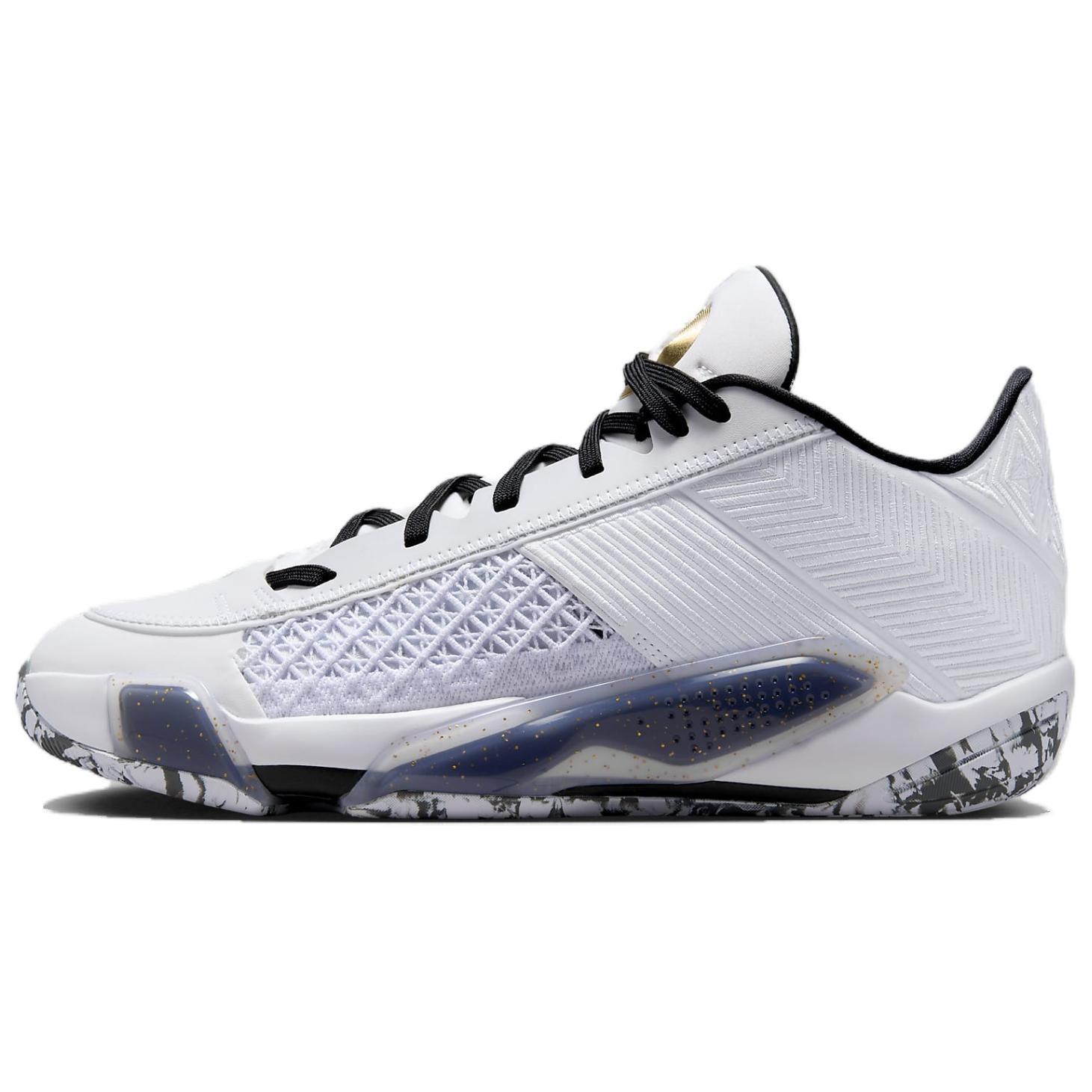 Air Jordan 38 Low PF White Metallic Gold Black Men s FD2325-107 EU 45