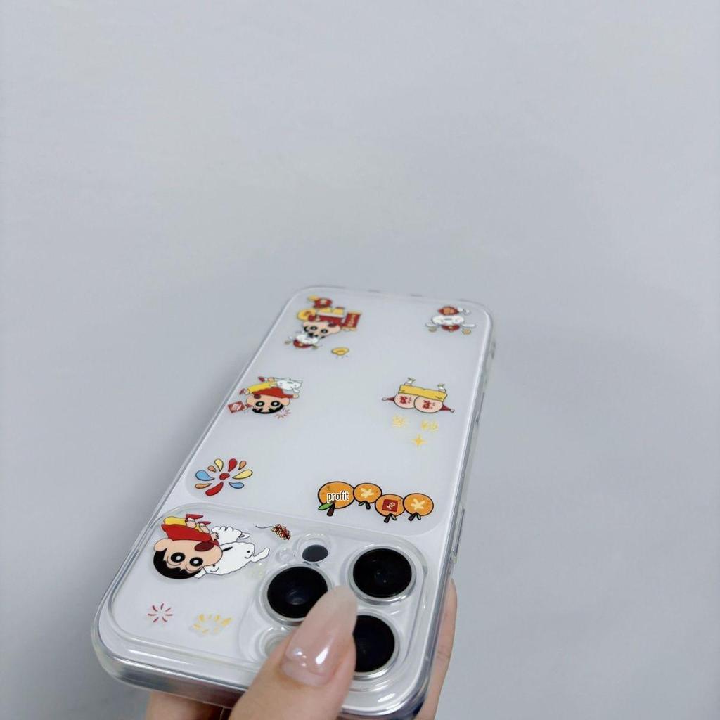 Crayon Shin-chan Cartoon Case for 17 Pro Max, 16/15 Pro, 14/13: Cute and Creative Design
