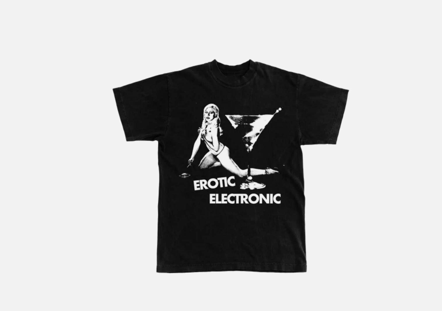 Vtg Slayyyter Erotic Electronic Cotton Black Full Size Unisex Shirt S