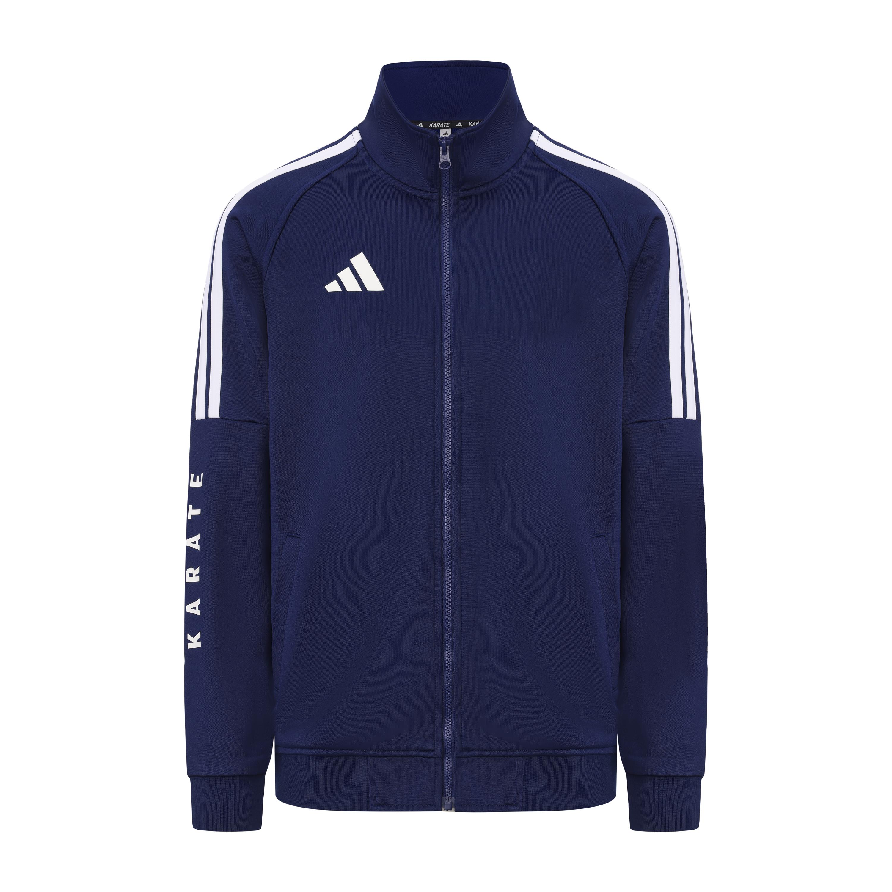 

Adidas Versatile Comfortable Windproof Stand Collar Striped Jacket Men Jackets Dark-Blue TR30JR1K-DBW XL