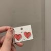 Korea Sweet Temperament Jelly Heart Shape Resin Piercing Stud Earrings for Women Girlfriend Fashion Daily Commuting Jewelry Gift