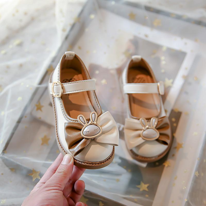 Spring Girl Shoes New Fashion Versatile Kid Shoes Comfort Soft Sole Anti Slip Princess Shoe Exquisite Elegant Cute Leather Shoe