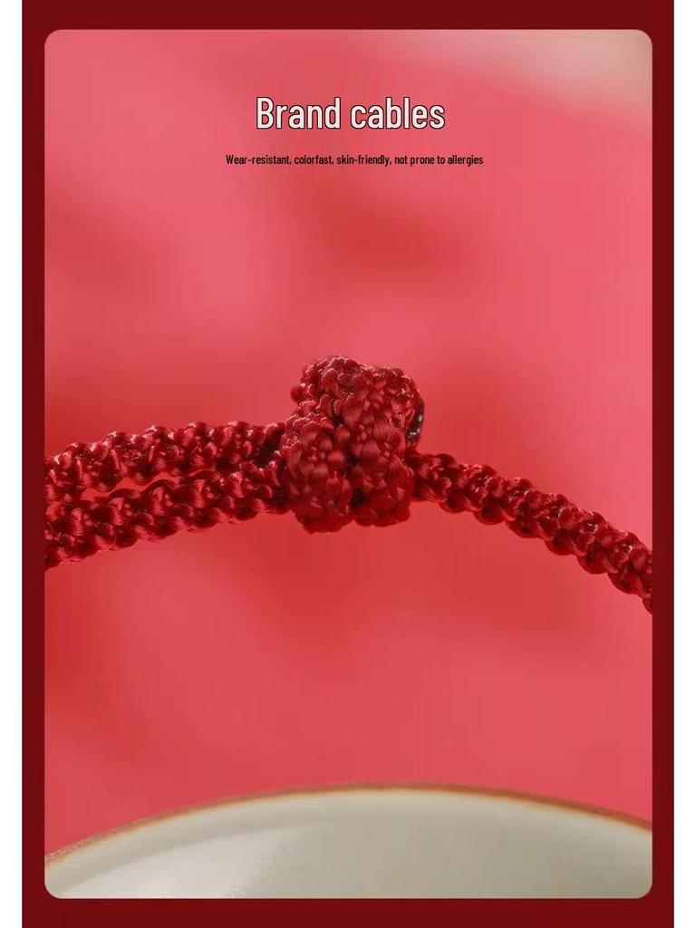 Sterlingsilber 999 Tierkreis Pferd Rotes Seil Armband - 2026 Geburtsjahr Sonderedition