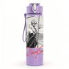 1PC Female Portrait 750ml Sports Water Bottle Leakproof Straw Lid Outdoor Office Home