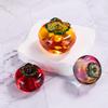 Crystal Fruit Display Stand with Persimmon and Pumpkin Ornaments: Simple Chinese-Inspired Home Decorations