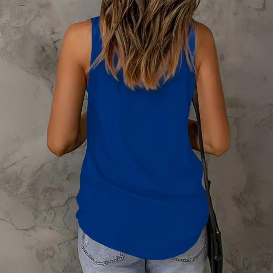 Women Vest Soft Breathable Fabric Sleeveless V-Neck Tops Loose Fit Pure Color Mesh Splicing Casual Tops Summer Work Party Wear