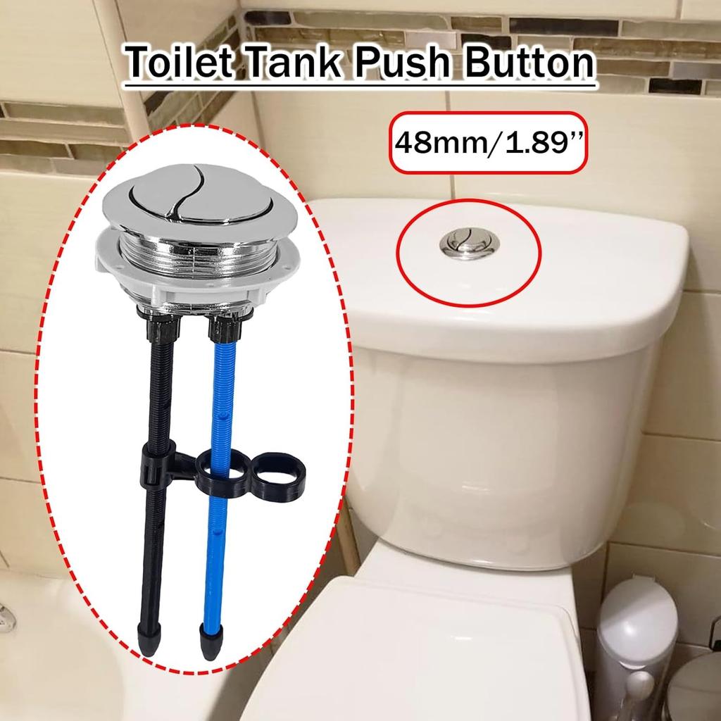 48mm Toilet Push Button,Toilet Tank Button Dual Push Flushing Button,Adjustable Toilet Water Tank Button for Glacier Bay Aquasource TOTO