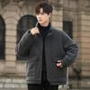 Winter Stand-up Collar Down Jacket Men's New Autumn and Winter Fleece Padded Jacket Thickened Warm Solid Color