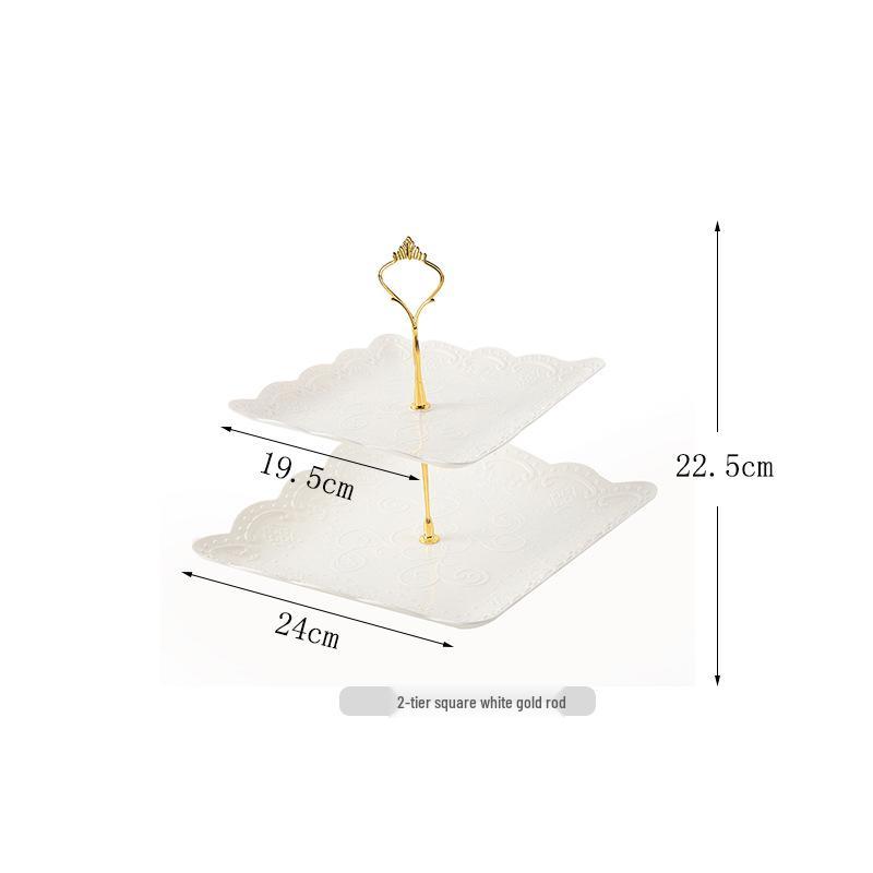 Trzypoziomowy europejski stojak na ciasto do popołudniowej herbaty - Kreatywna wielowarstwowa plastikowa taca na desery i talerz na owoce