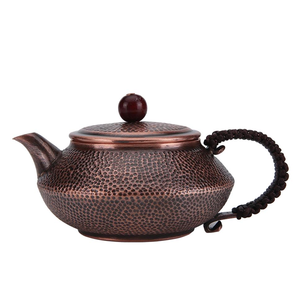 

Ретро маленький медный чайник, Традиционный чайник из красной меди ручной работы, Маленький чайник для заваривания чая для здоровья, Чайный набор Кунг-фу, 200 мл