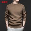 Hengyuanxiang Men's 100% Wool Thickened Round Neck Knit Sweater 78153