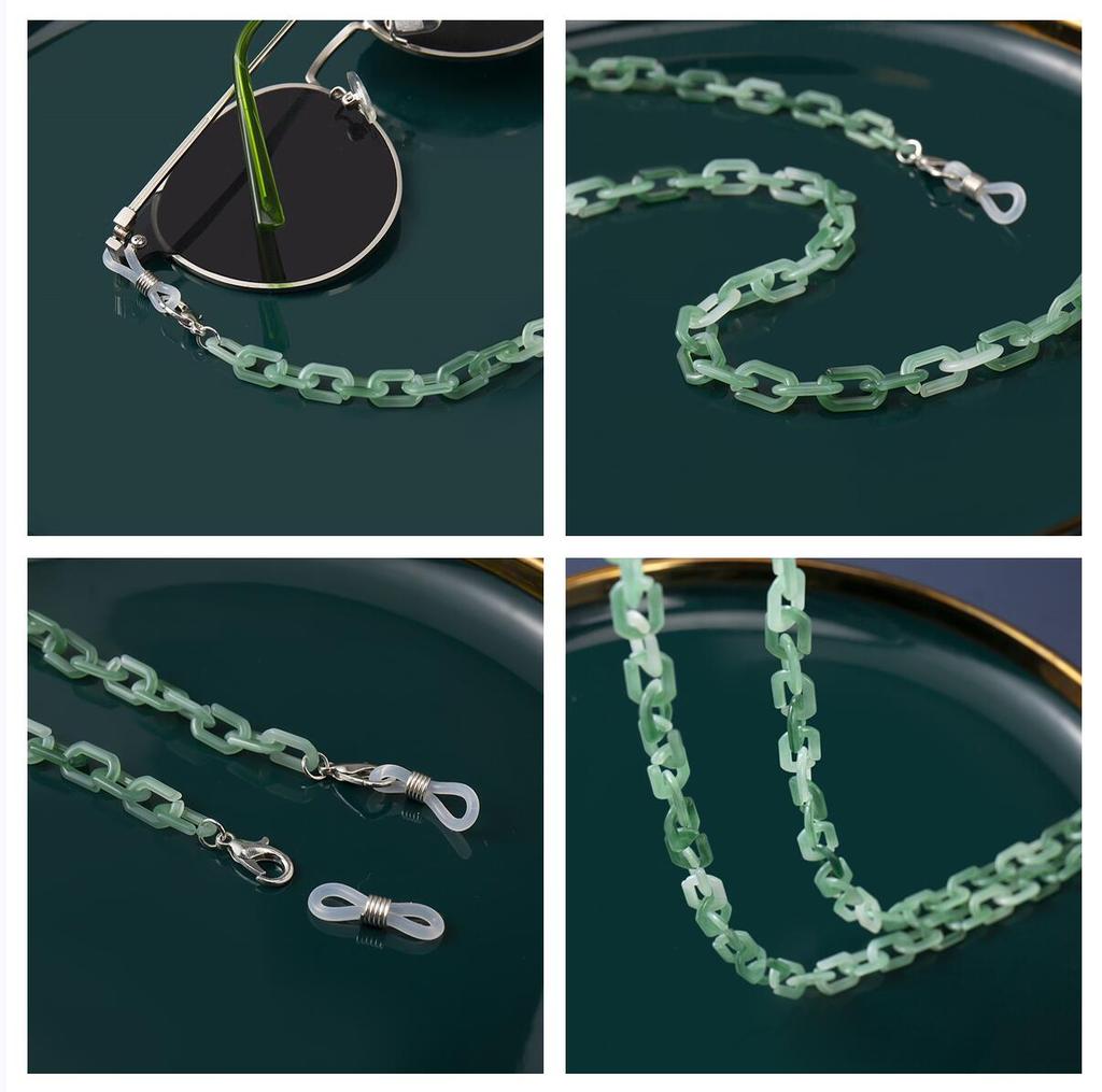 Bohemia Amber Acrylic Glasses Chain Women Leopard Resin Largand Chain For Glasses Sunglasses Hold Straps Cords Accessories