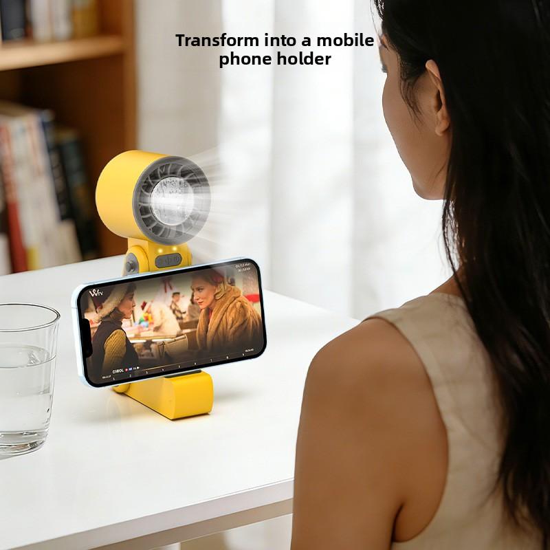 2026 Ice-Pack Handheld Fan Foldable Semiconductor Cooling Neck-Hanging Mini Portable Travel Size Multifunctional Cross-Border