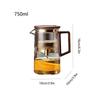 Glas Teekanne Filter 500Ml/750ml Glas Wasserabtrennung Teekanne mit Sieb Ergonomischer Teebereiter mit Holzgriff Spülmaschine