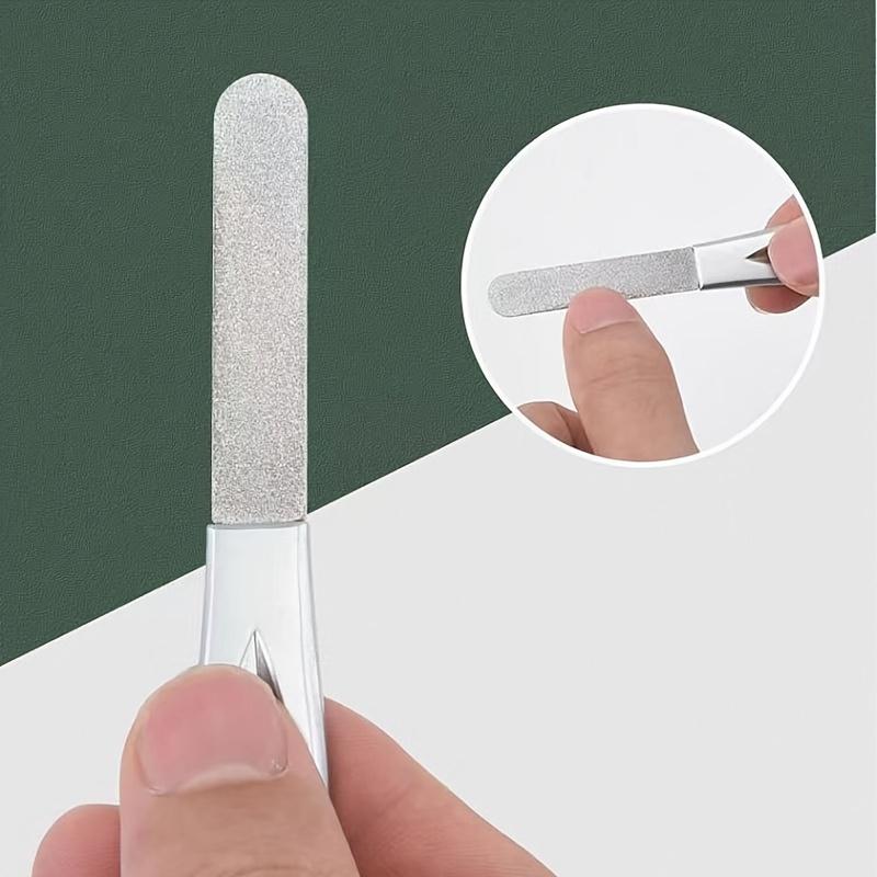 1pc Stainless Steel Double-Sided Nail File for Shaping and Buffing Nails