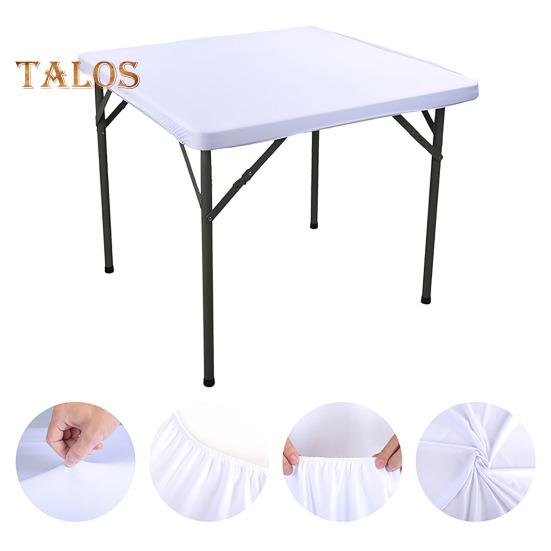 2 Pcs Stretchy Fitted Table Cover 34x34 Inch Square Tablecloth with Elastic Edge Solid Color Table Cloth for Kitchen Dining Picnic Patio Outdoor