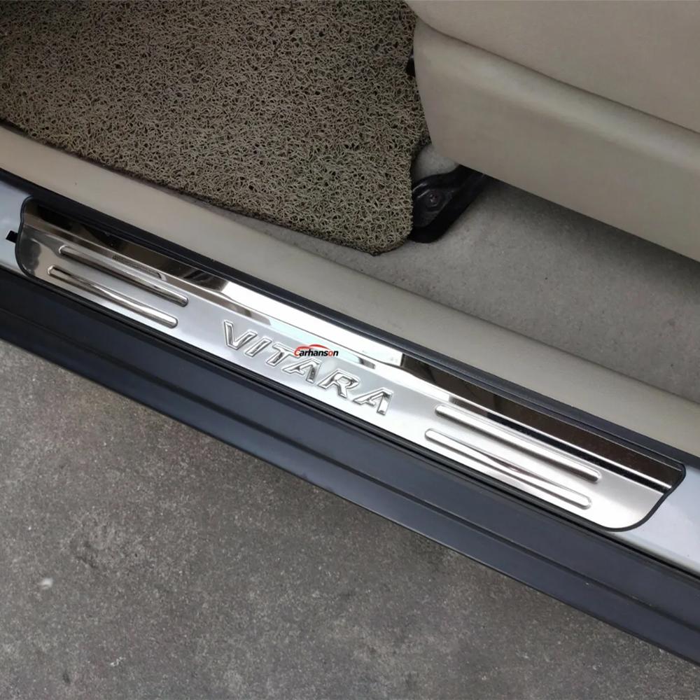 Door Sill Plate Protector For Suzuki Vitara 2015 2017 2018   Car Accessories Original Auto Threshold Pedal Trim Stickers
