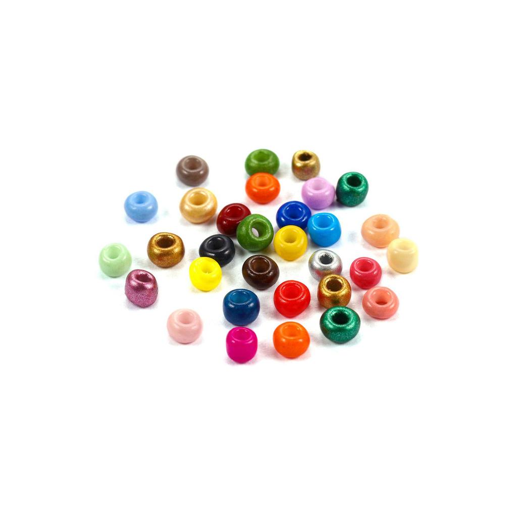 33-Color Solid Glass Beads for DIY Jewelry & Beaded Bracelets
