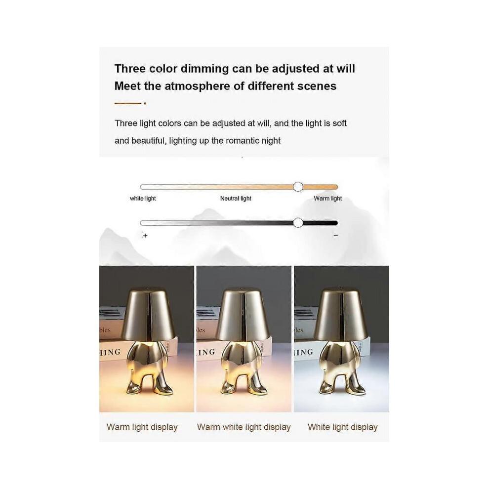 Gold Decorative Thinker Statue Led Desk Lamp